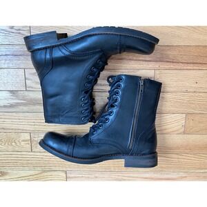 Women's Black Leather Ankle Boots